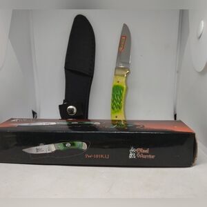 Steel Warrior Frost Cutlery Fixed Blade Knife Nylon Black Sheath Green SW101KLJ